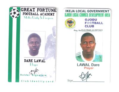 Resume For Dare Lawal - A footballer Lagos Nigeria 3